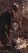 Nicolae Grigorescu Old Woman with Geese Germany oil painting artist